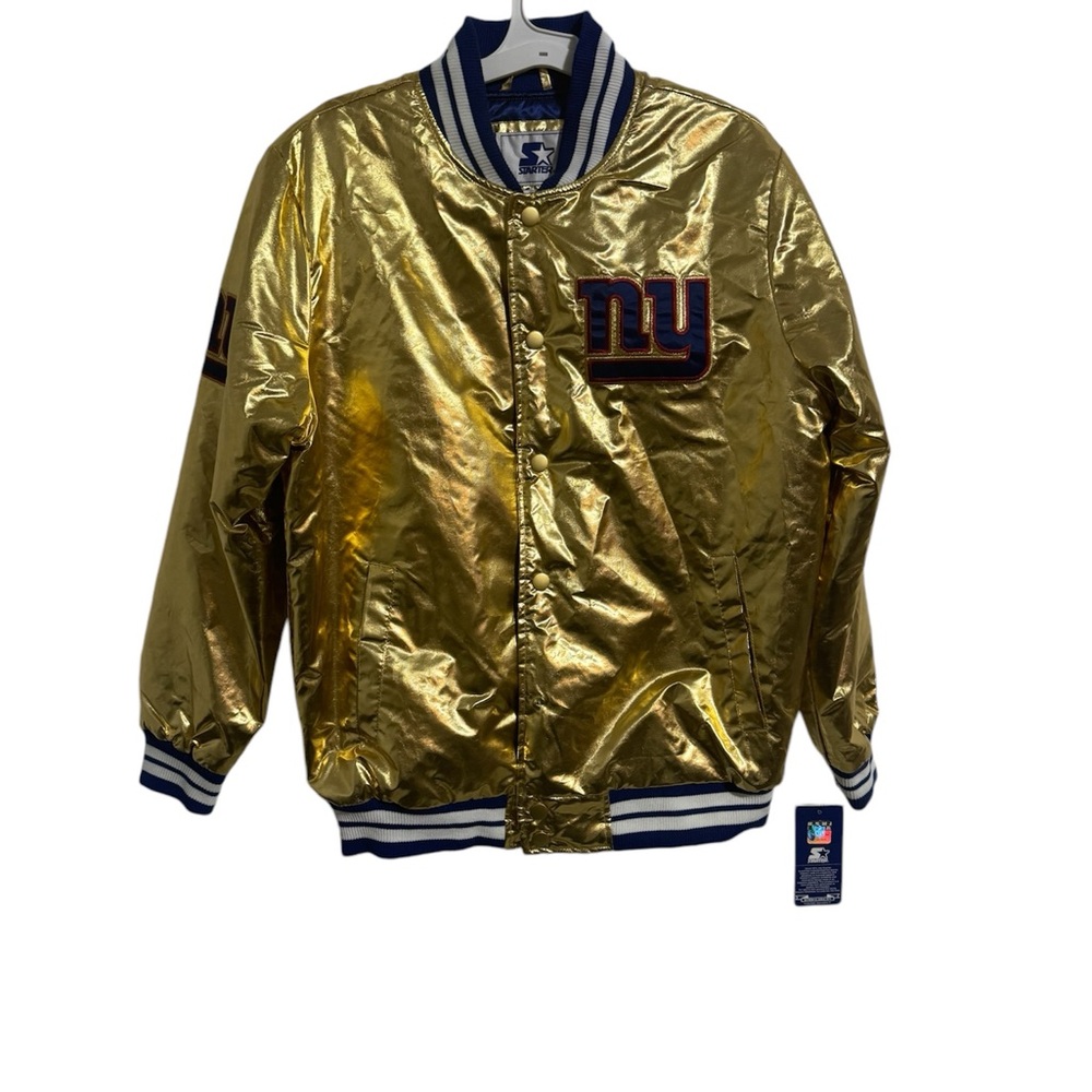 Starter Gold Satin Jacket NFL Giants Size New With Tags  - Men's large